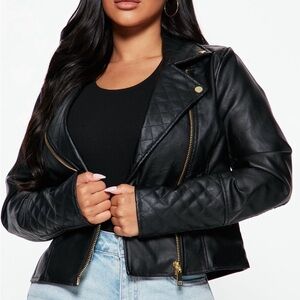 Women's Vegan Leather Moto Jacket